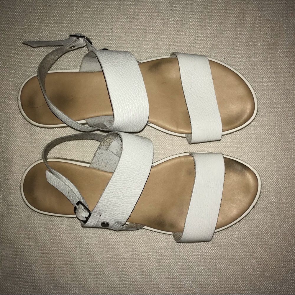 White Cork Platform Sandals